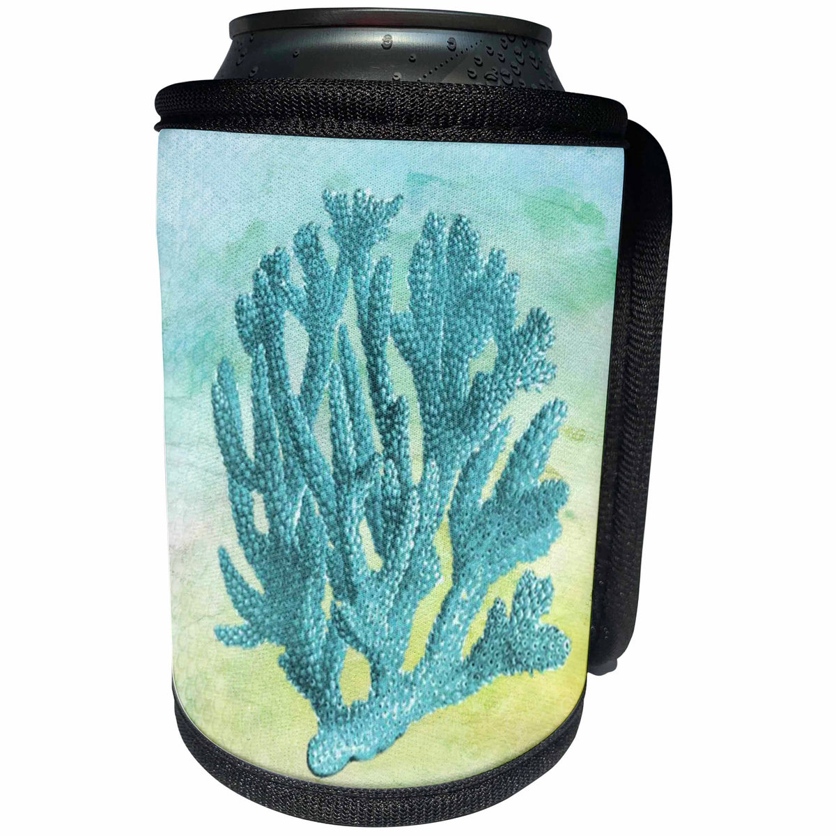 3dRose Sea Life - Image of Aqua Coral Underwater - Can Cooler Bottle Wrap (cc_256152)