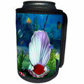 3dRose Sea Life - Image of Sea life Clam Shell And Fish - Can Cooler Bottle Wrap (cc_256154)