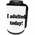 3dRose EvaDane - Quotes - I Adulted Today Black - Can Cooler Bottle Wrap (cc_256341)