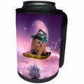 3dRose Heike Köhnen Design Animal - Funny kitten surfing in the night - Can Cooler Bottle Wrap (cc_256355)