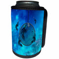 3dRose Heike Köhnen Design Sign Symbol - Wonderful dream catcher in blue colors - Can Cooler Bottle Wrap (cc_256357)