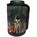 3dRose Heike Köhnen Design Animal - Awesome wolf on vintage background - Can Cooler Bottle Wrap (cc_256364)