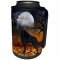 3dRose Heike Köhnen Design Animal - Awesome wolf in the night - Can Cooler Bottle Wrap (cc_256365)
