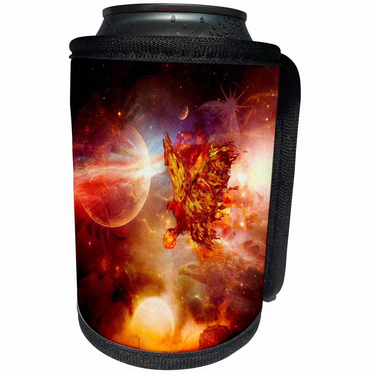 3dRose Heike Köhnen Design Animal - The fire eagle in the universe - Can Cooler Bottle Wrap (cc_256367)