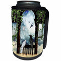 3dRose Heike Köhnen Design Animal - The crow and the dove - Can Cooler Bottle Wrap (cc_256370)