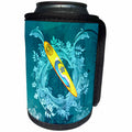 3dRose Heike Köhnen Design Sport Surfing - Sport, surfboard with dolphins and flowers - Can Cooler Bottle Wrap (cc_256371)