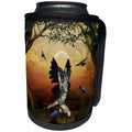 3dRose Heike Köhnen Design Fairies Fairytale - The wonderful dark fairy with crow - Can Cooler Bottle Wrap (cc_256372)