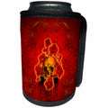 3dRose Heike Köhnen Design Skull - Skull with roses on vintage background - Can Cooler Bottle Wrap (cc_256380)