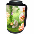 3dRose Heike Köhnen Design Animal - Cute cat in a fantasy garden - Can Cooler Bottle Wrap (cc_256382)