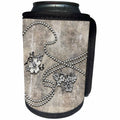 3dRose Heike Köhnen Design Vintage - Elegant vintage design with flowers - Can Cooler Bottle Wrap (cc_256387)