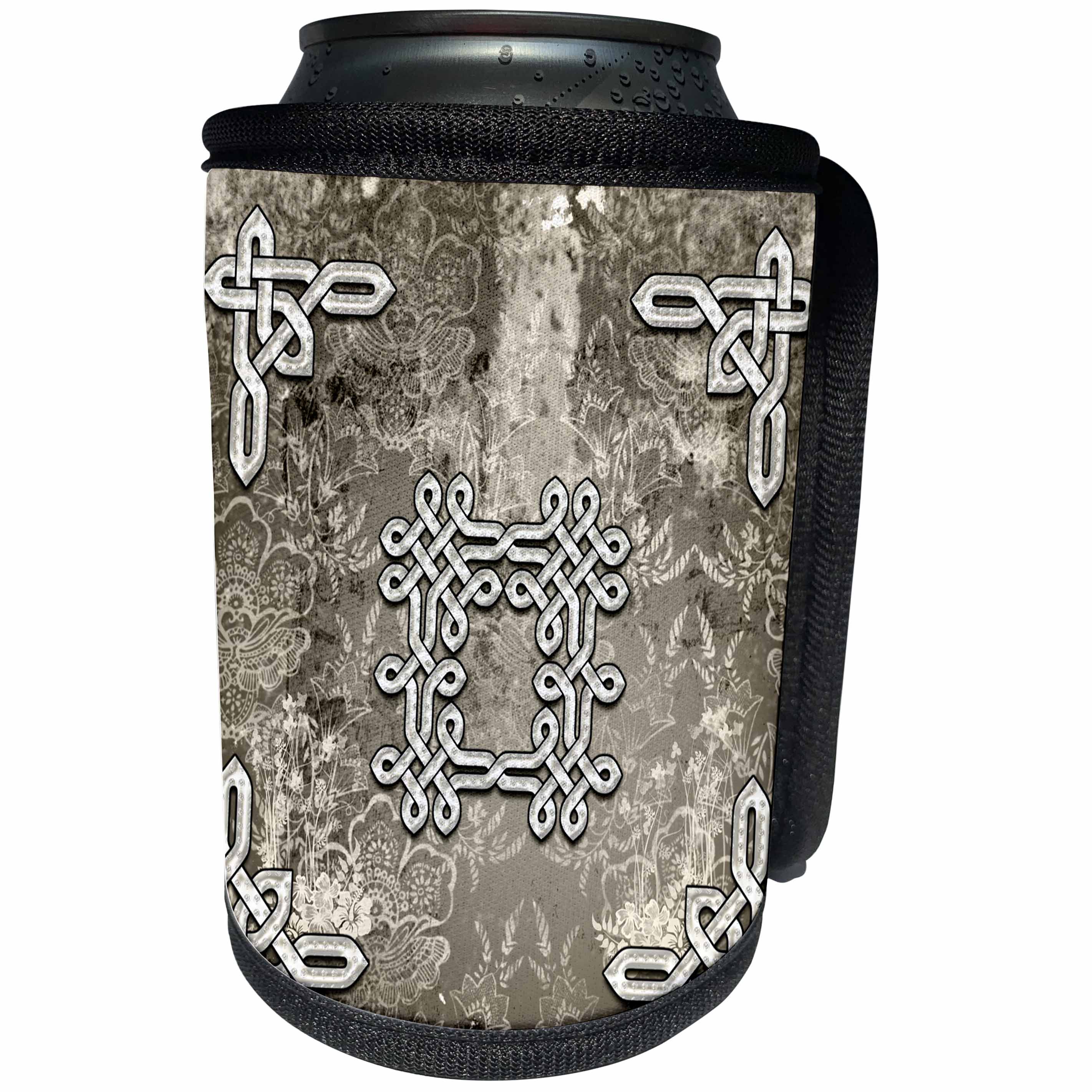 3dRose Heike Köhnen Design Sign Symbol - The Celtic knot on vintage background - Can Cooler Bottle Wrap (cc_256388)