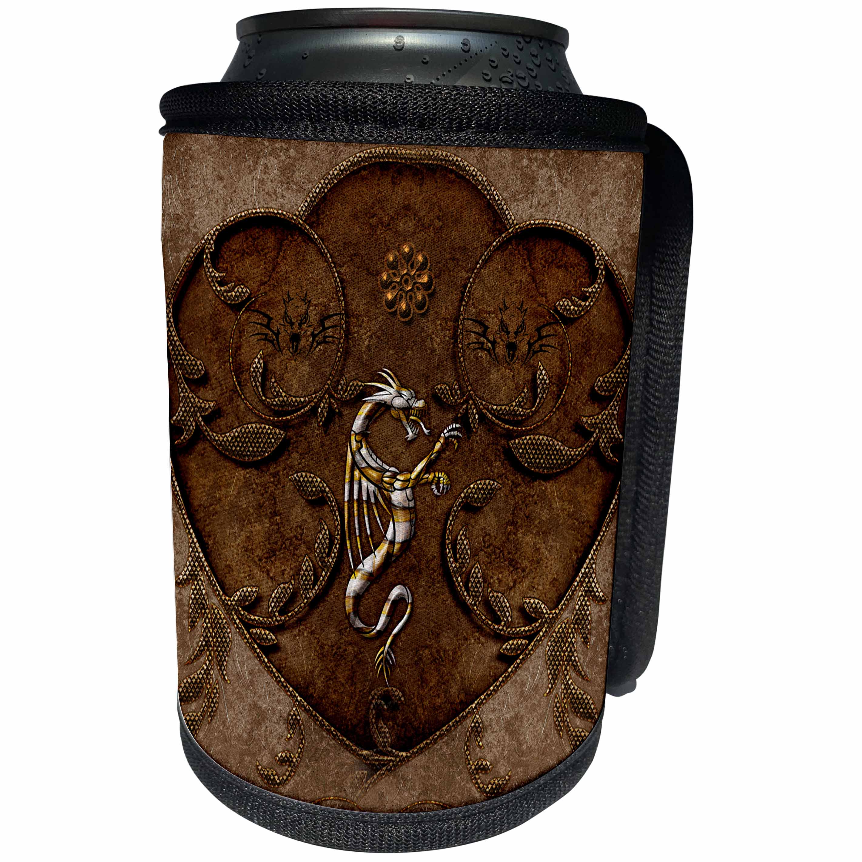 3dRose Heike Köhnen Design Sign Symbol - Wonderful Chinese dragon - Can Cooler Bottle Wrap (cc_256391)