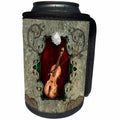 3dRose Heike Köhnen Design Music - Violin with violin bow on a frame - Can Cooler Bottle Wrap (cc_256399)