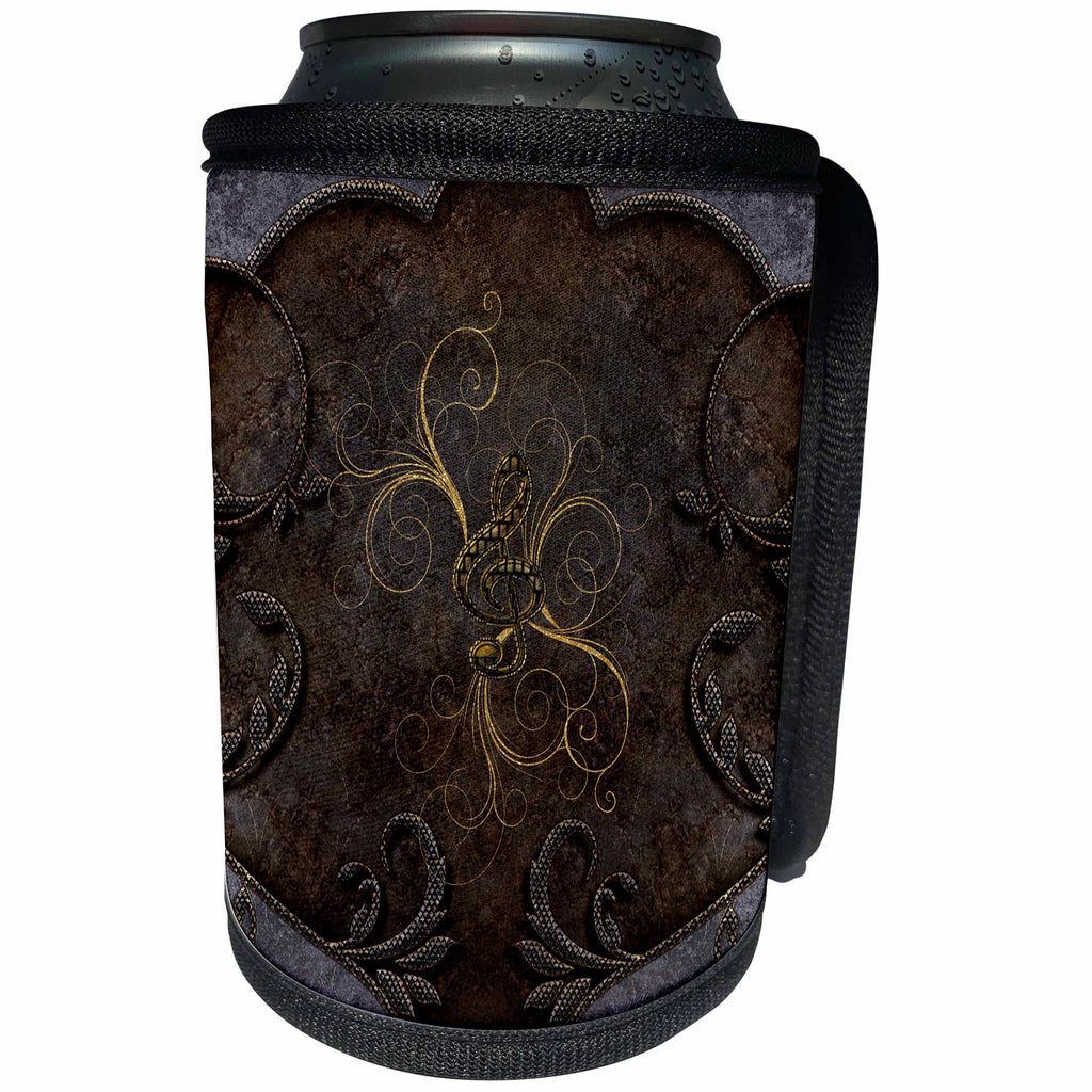 3dRose Heike Köhnen Design Music - Music, clef in gothic design - Can Cooler Bottle Wrap (cc_256400)