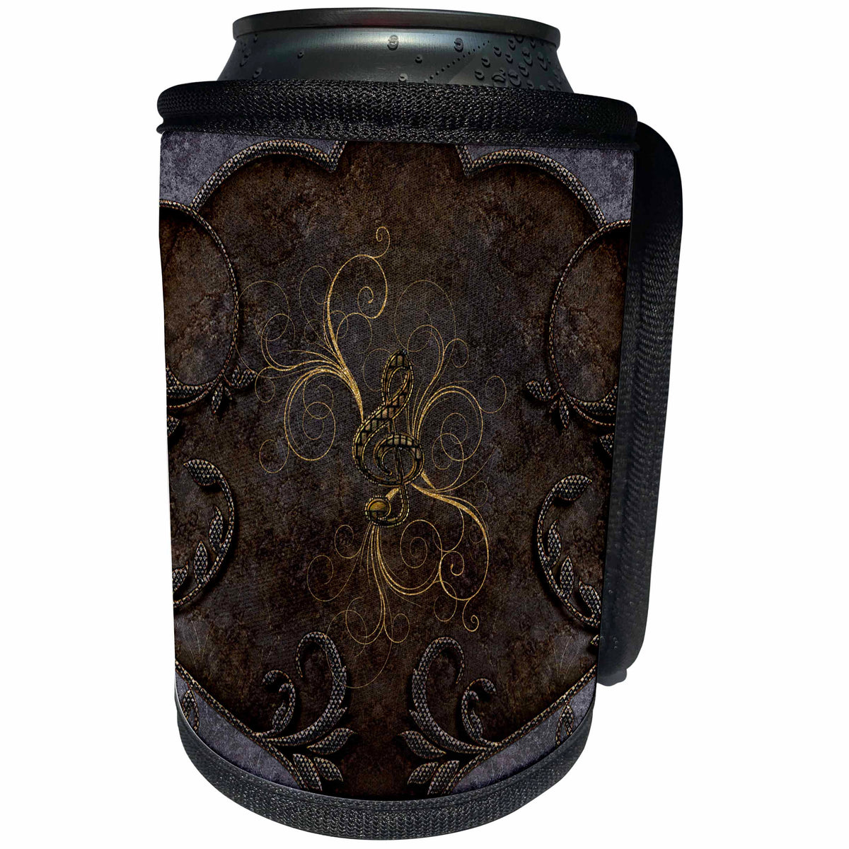 3dRose Heike Köhnen Design Music - Music, clef in gothic design - Can Cooler Bottle Wrap (cc_256400)