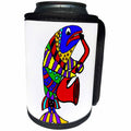 3dRose All Smiles Art Music - Funny Cute Colorful Fish Playing Saxophone Beach Art - Can Cooler Bottle Wrap (cc_256402)