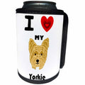 3dRose All Smiles Art Pets - Funny Cute I Love my Yorkie Yorkshire Terrier Dog Art - Can Cooler Bottle Wrap (cc_256406)