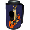 3dRose All Smiles Art Music - Funny Cute Fawn Great Dane Dog Playing Guitar - Can Cooler Bottle Wrap (cc_256413)