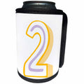3dRose Xander inspirational quotes - Two, the number two on a white background - Can Cooler Bottle Wrap (cc_256536)
