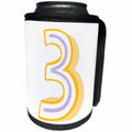 3dRose Xander inspirational quotes - Three, the number three on a white background - Can Cooler Bottle Wrap (cc_256537)