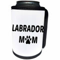 3dRose Xander animal quotes - Labrador mom, picture of a dog paw on white background - Can Cooler Bottle Wrap (cc_256545)