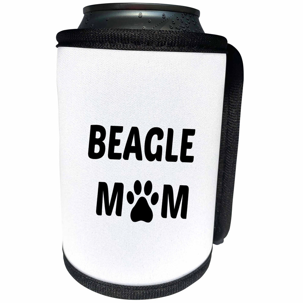 3dRose Xander animal quotes - Beagle mom, picture of a dog paw on a white background - Can Cooler Bottle Wrap (cc_256547)