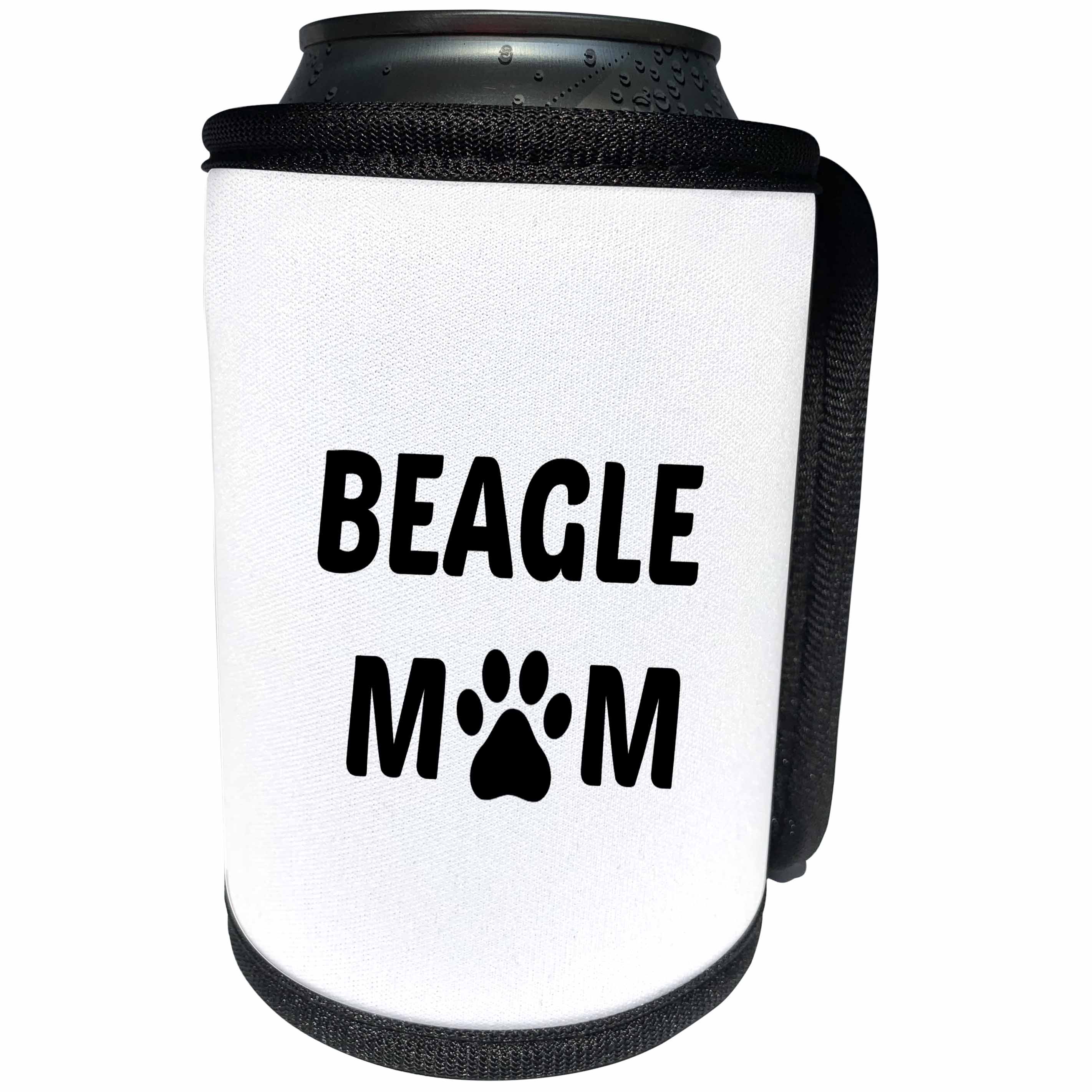 3dRose Xander animal quotes - Beagle mom, picture of a dog paw on a white background - Can Cooler Bottle Wrap (cc_256547)