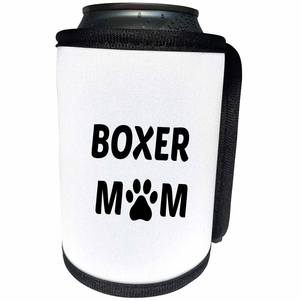 3dRose Xander animal quotes - Boxer mom, picture of a dog paw on a white background - Can Cooler Bottle Wrap (cc_256550)