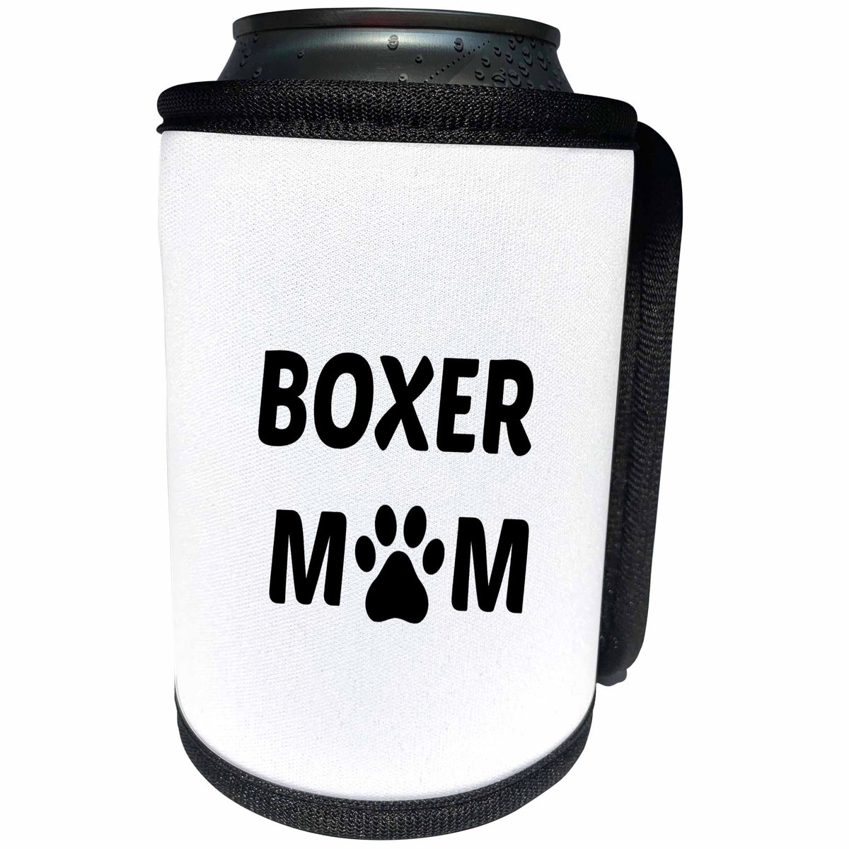 3dRose Xander animal quotes - Boxer mom, picture of a dog paw on a white background - Can Cooler Bottle Wrap (cc_256550)