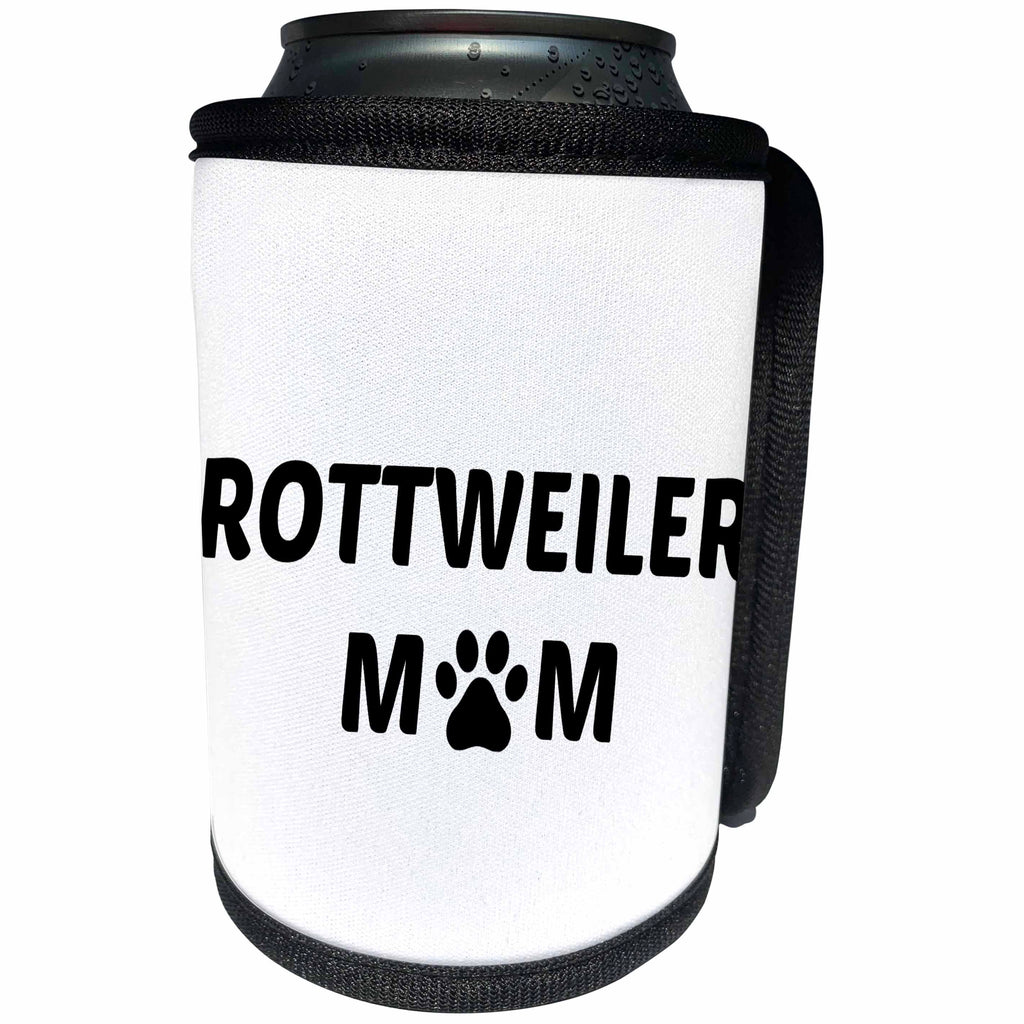 3dRose Xander animal quotes - Rottweiler mom, picture of a dog paw on a white background - Can Cooler Bottle Wrap (cc_256551)