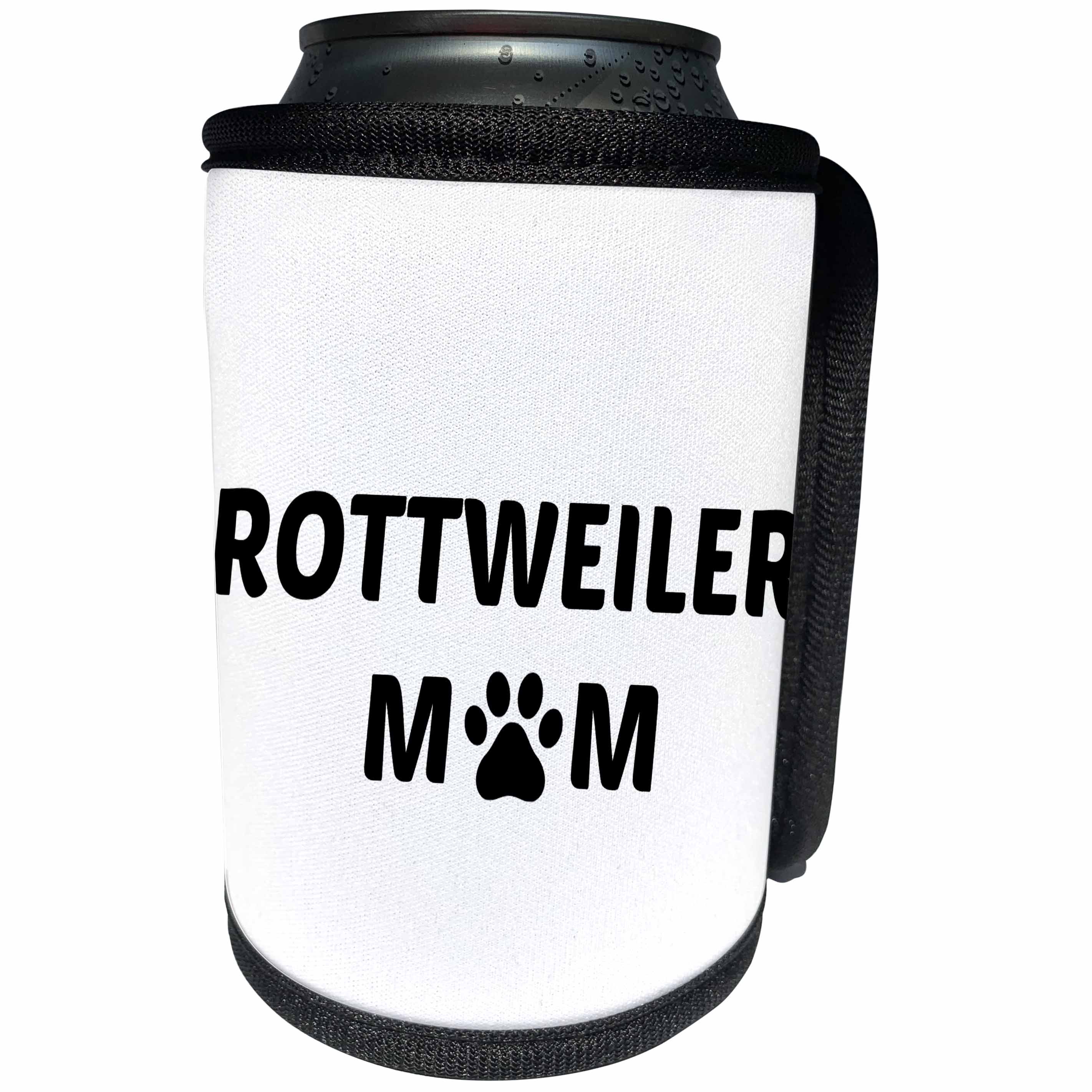 3dRose Xander animal quotes - Rottweiler mom, picture of a dog paw on a white background - Can Cooler Bottle Wrap (cc_256551)