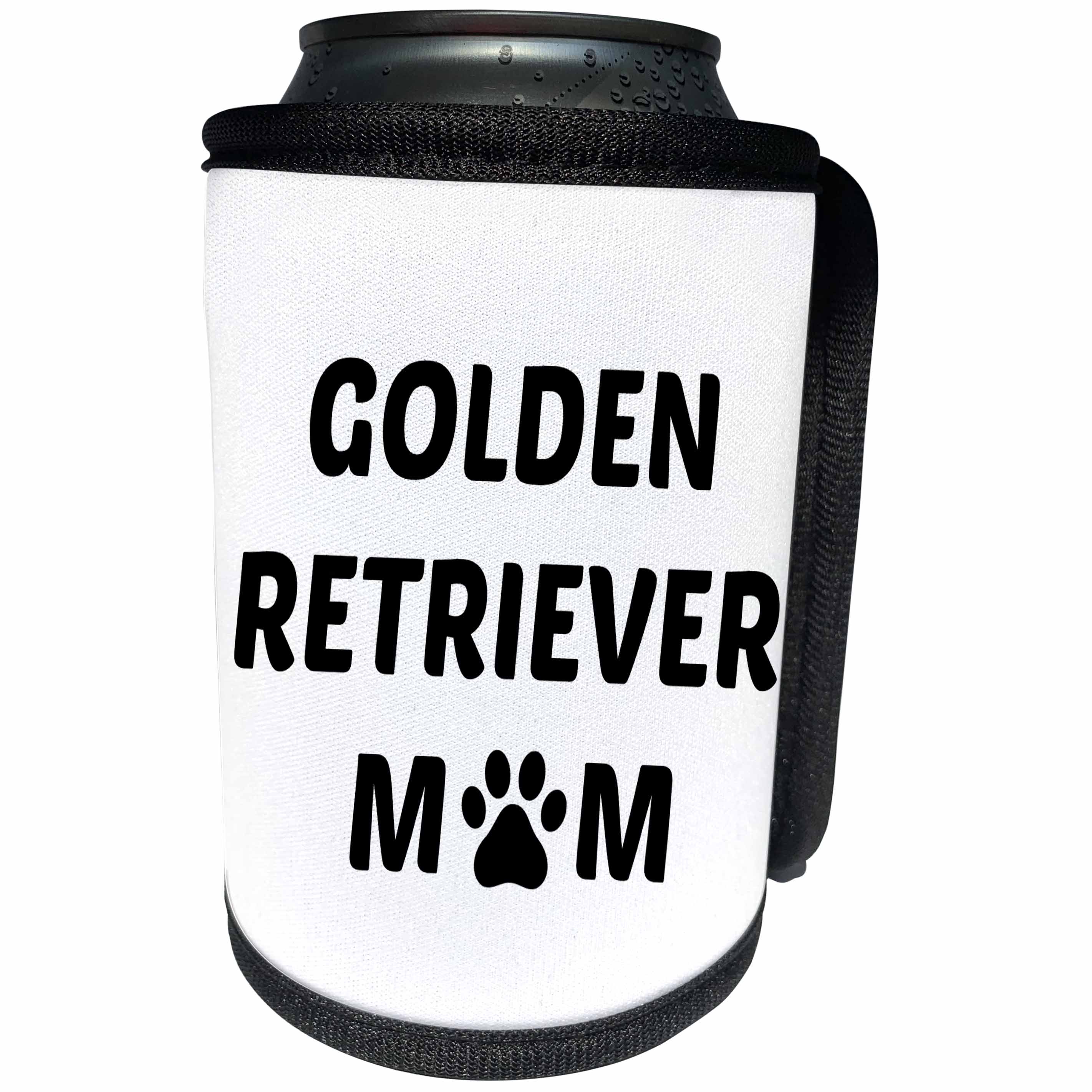 3dRose Xander animal quotes - Golden Retriever mom, picture of a dog paw on a white background - Can Cooler Bottle Wrap (cc_256553)