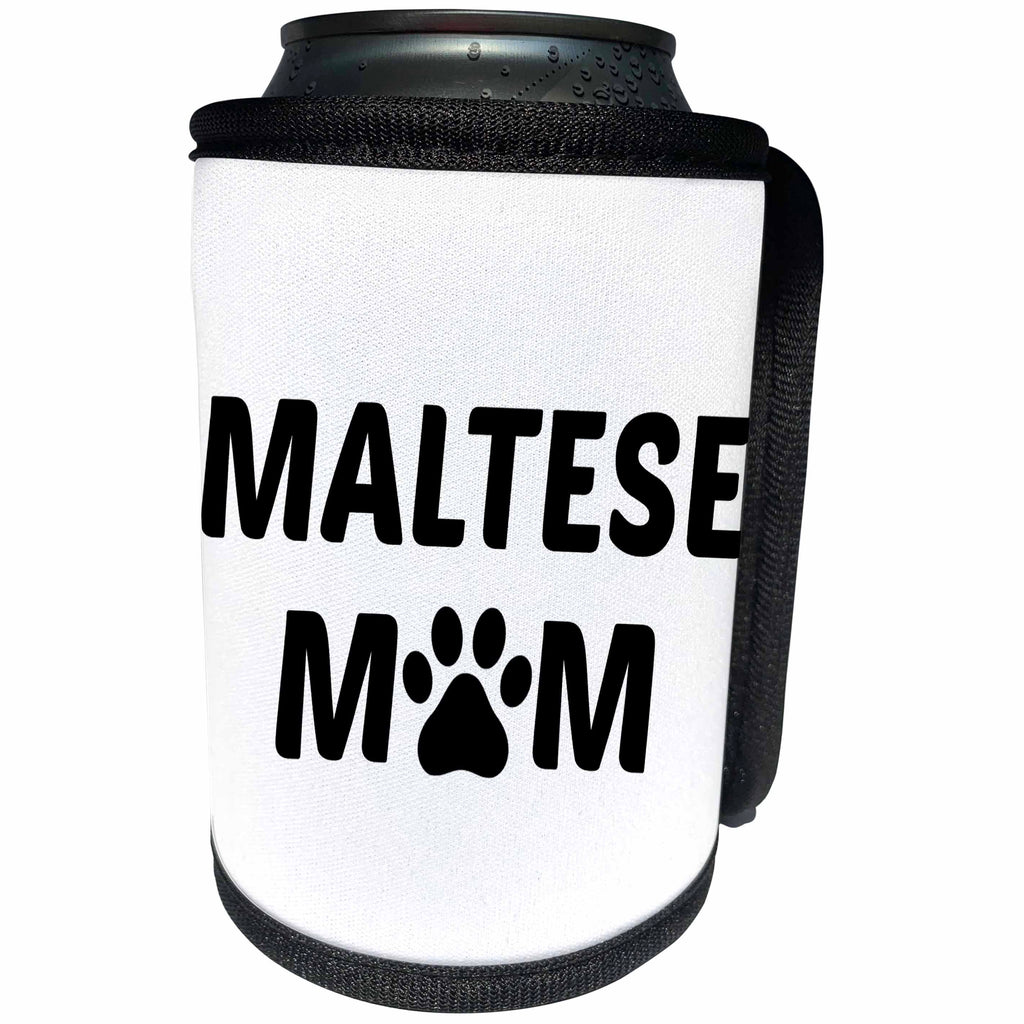 3dRose Xander animal quotes - Maltese mom, picture of a dog paw on a white background - Can Cooler Bottle Wrap (cc_256557)