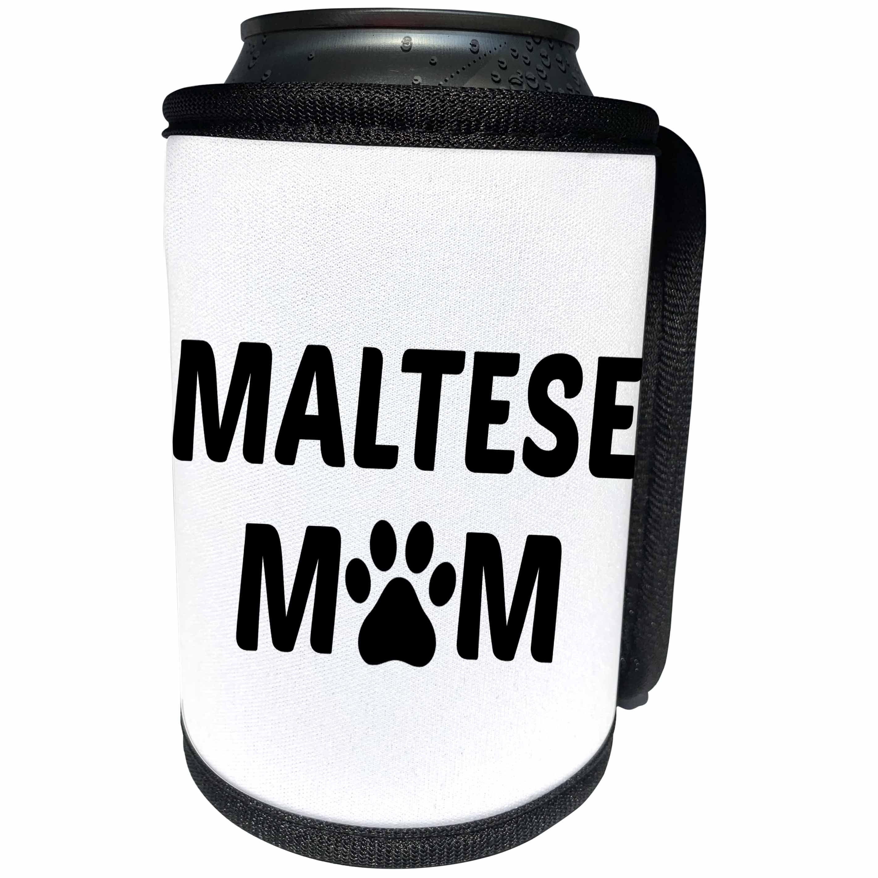 3dRose Xander animal quotes - Maltese mom, picture of a dog paw on a white background - Can Cooler Bottle Wrap (cc_256557)