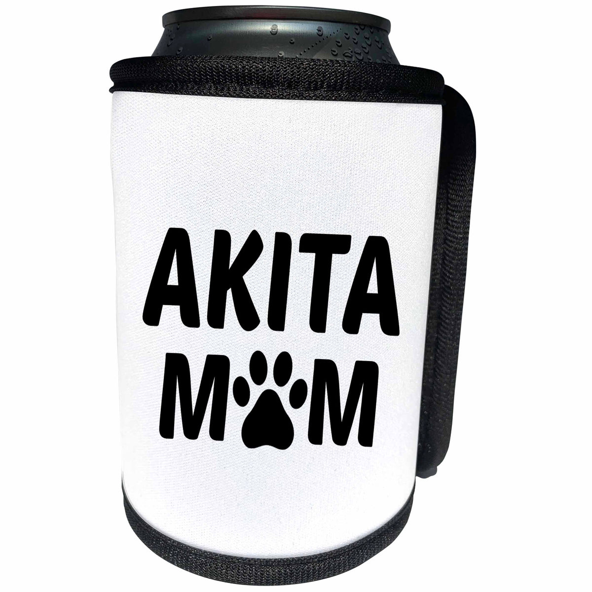 3dRose Xander animal quotes - Akita mom, picture of a dog paw on a white background - Can Cooler Bottle Wrap (cc_256558)