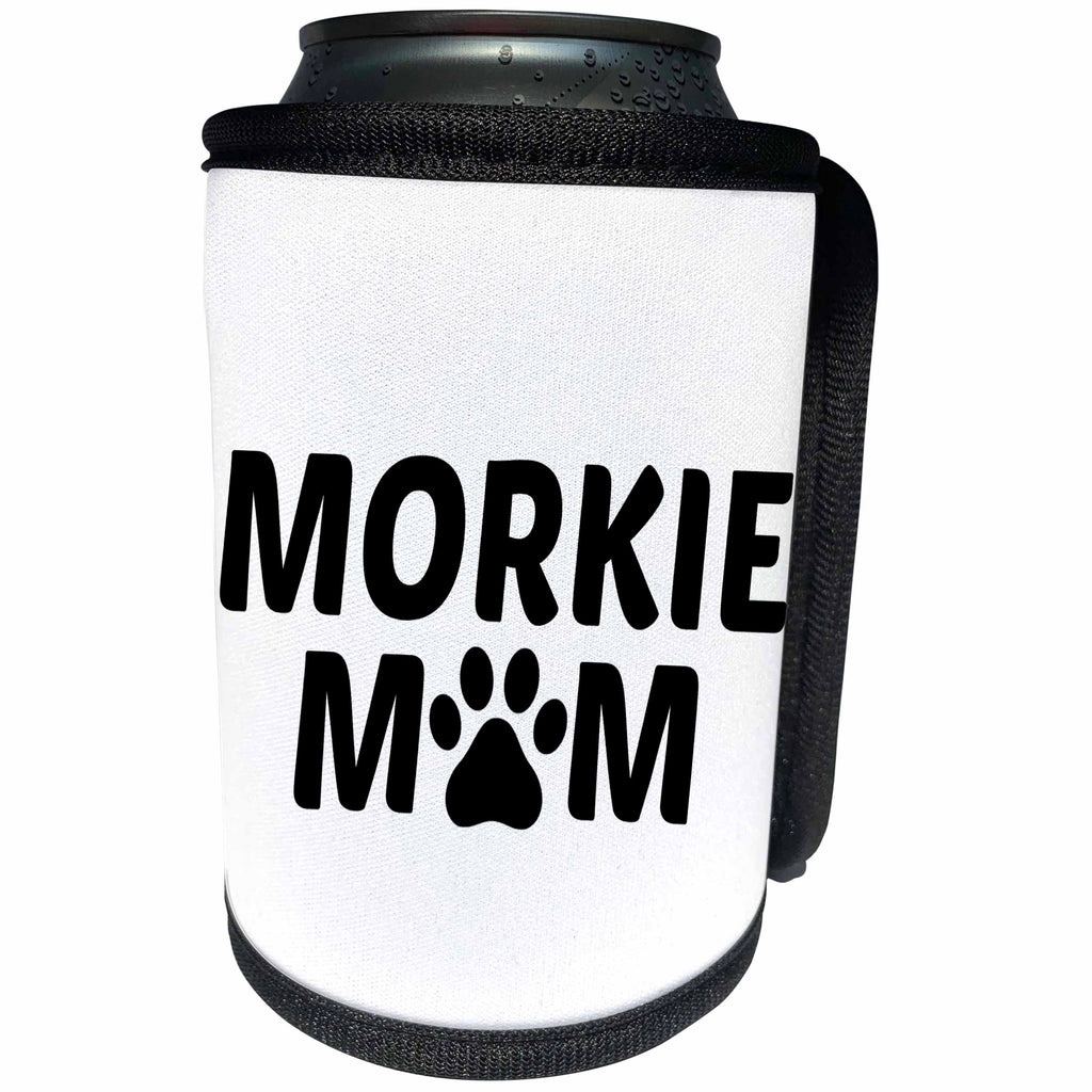 3dRose Xander animal quotes - Morkie mom, picture of a dog paw on a white background - Can Cooler Bottle Wrap (cc_256559)