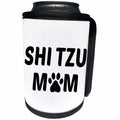 3dRose Xander animal quotes - Shi Tzu mom, picture of a dog paw on a white background - Can Cooler Bottle Wrap (cc_256561)