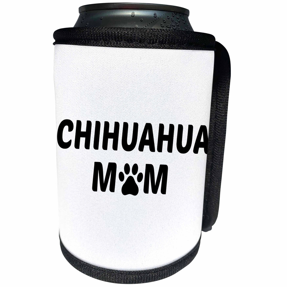 3dRose Xander animal quotes - Chihuahua mom, picture of a dog paw on a white background - Can Cooler Bottle Wrap (cc_256565)