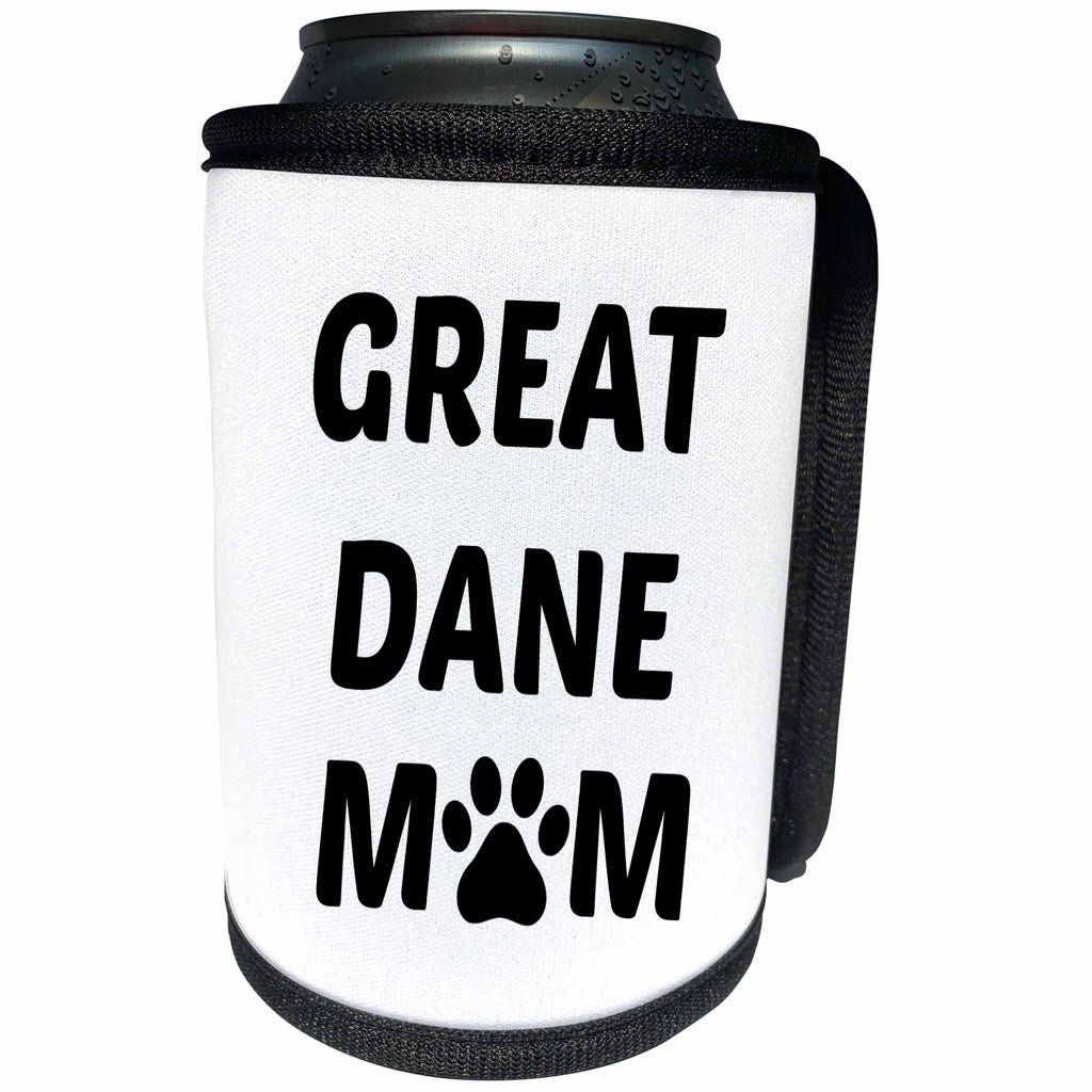 3dRose Xander animal quotes - Great Dane mom, picture of a dog paw on a white background - Can Cooler Bottle Wrap (cc_256566)