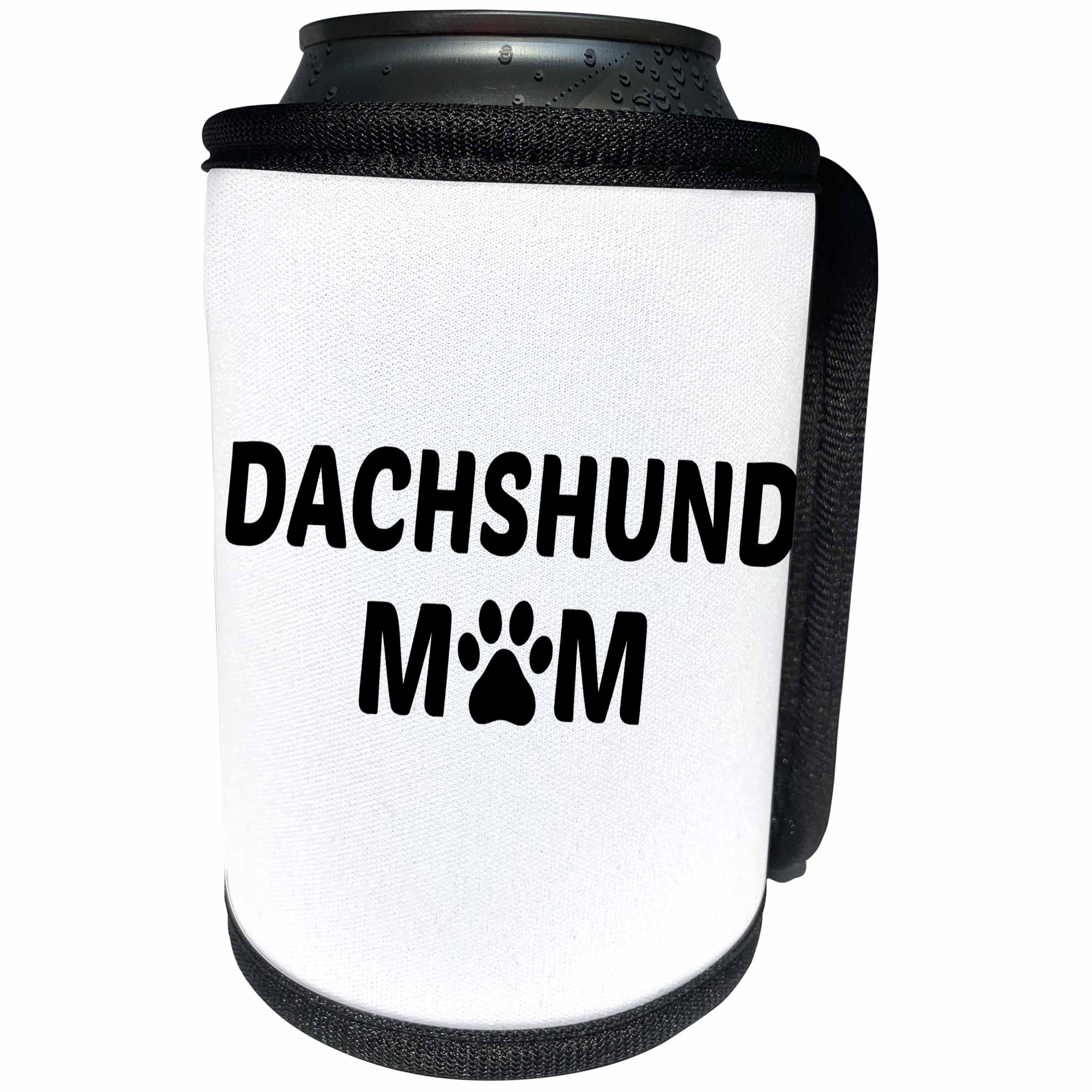 3dRose Xander animal quotes - Dachshund mom, picture of a dog paw on a white background - Can Cooler Bottle Wrap (cc_256567)