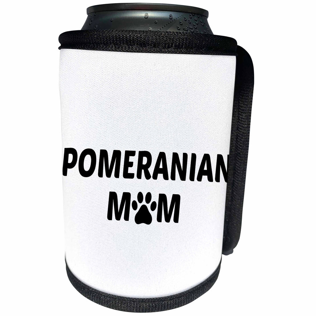 3dRose Xander animal quotes - Pomeranian mom, picture of a dog paw on a white background - Can Cooler Bottle Wrap (cc_256568)