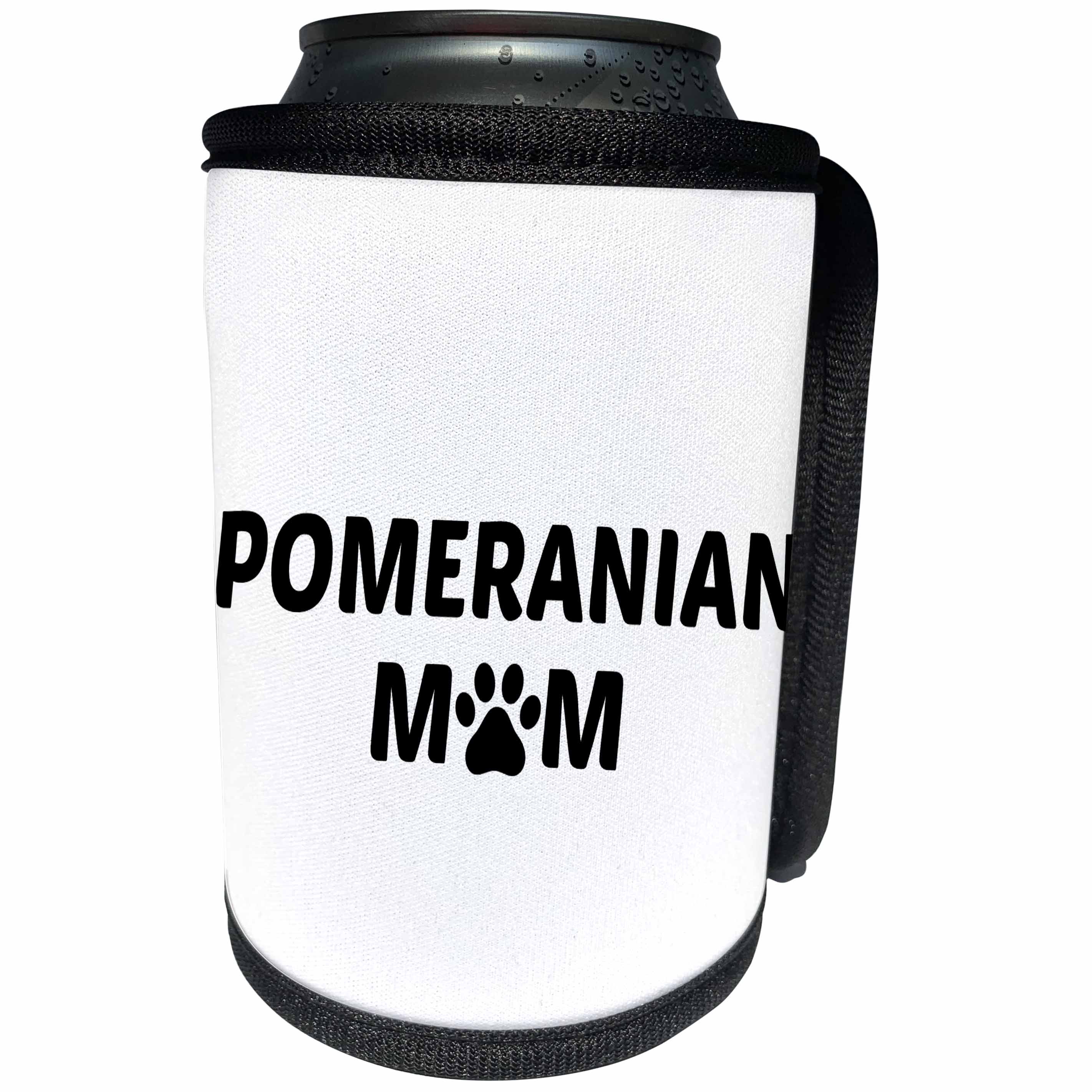3dRose Xander animal quotes - Pomeranian mom, picture of a dog paw on a white background - Can Cooler Bottle Wrap (cc_256568)