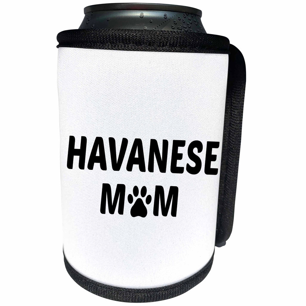 3dRose Xander animal quotes - Havanese mom, picture of a dog paw on a white background - Can Cooler Bottle Wrap (cc_256571)