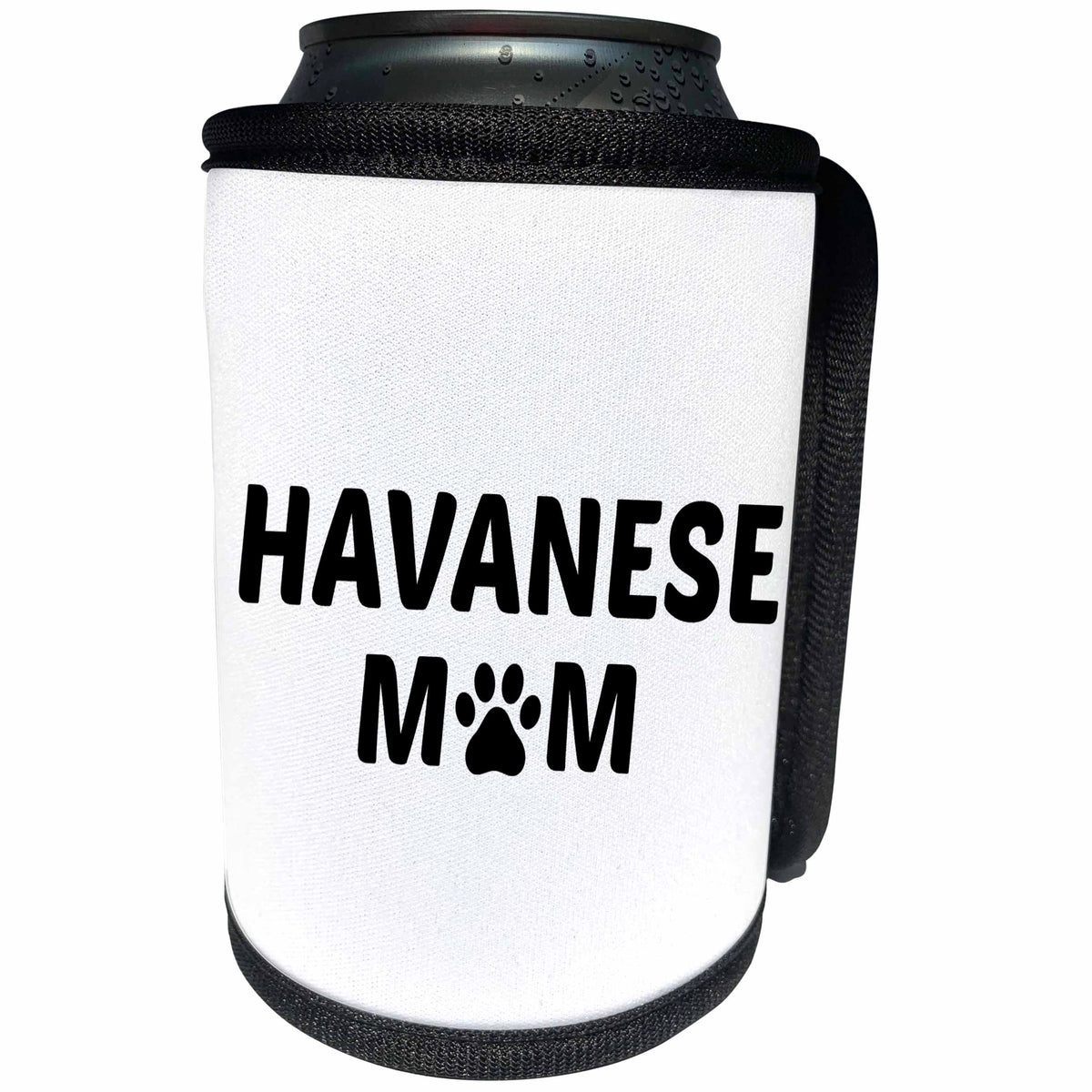 3dRose Xander animal quotes - Havanese mom, picture of a dog paw on a white background - Can Cooler Bottle Wrap (cc_256571)