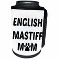 3dRose Xander animal quotes - English Mastiff mom, picture of a dog paw on a white background - Can Cooler Bottle Wrap (cc_256572)