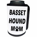 3dRose Xander animal quotes - Basset Hound mom, picture of a dog paw on a white background - Can Cooler Bottle Wrap (cc_256578)