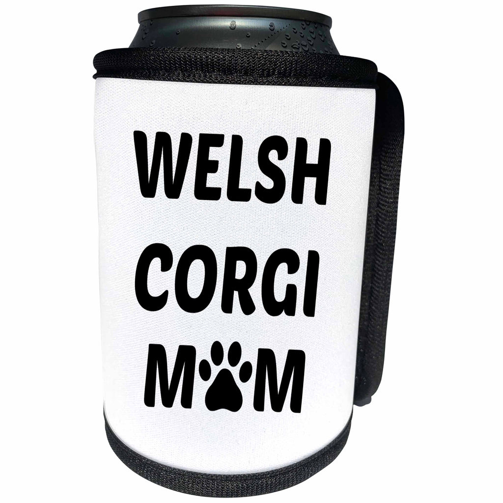 3dRose Xander animal quotes - Welsh Corgi mom, picture of a paw on a white background - Can Cooler Bottle Wrap (cc_256585)