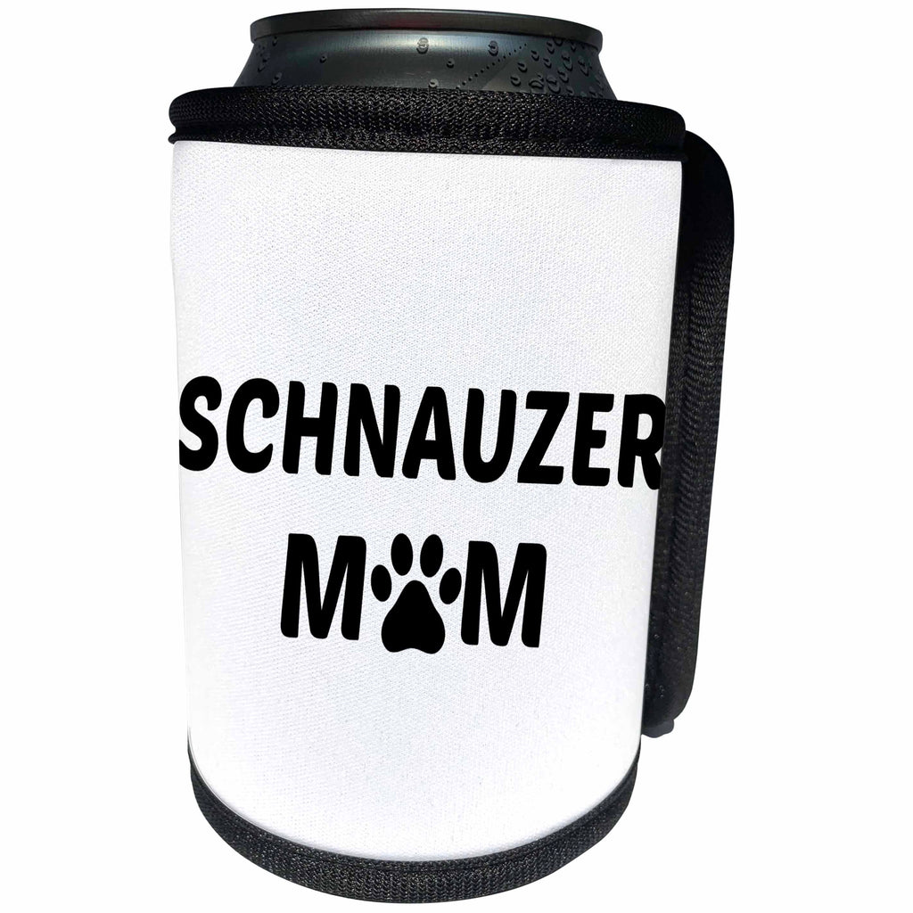 3dRose Xander animal quotes - Schnauzer mom, picture of a paw on a white background - Can Cooler Bottle Wrap (cc_256587)