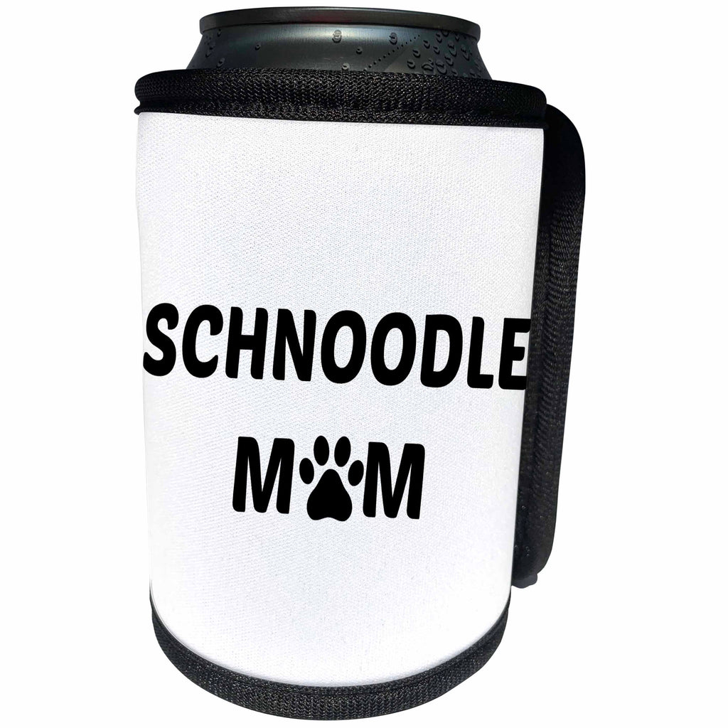 3dRose Xander animal quotes - Schnoodle mom, picture of a paw on a white background - Can Cooler Bottle Wrap (cc_256588)