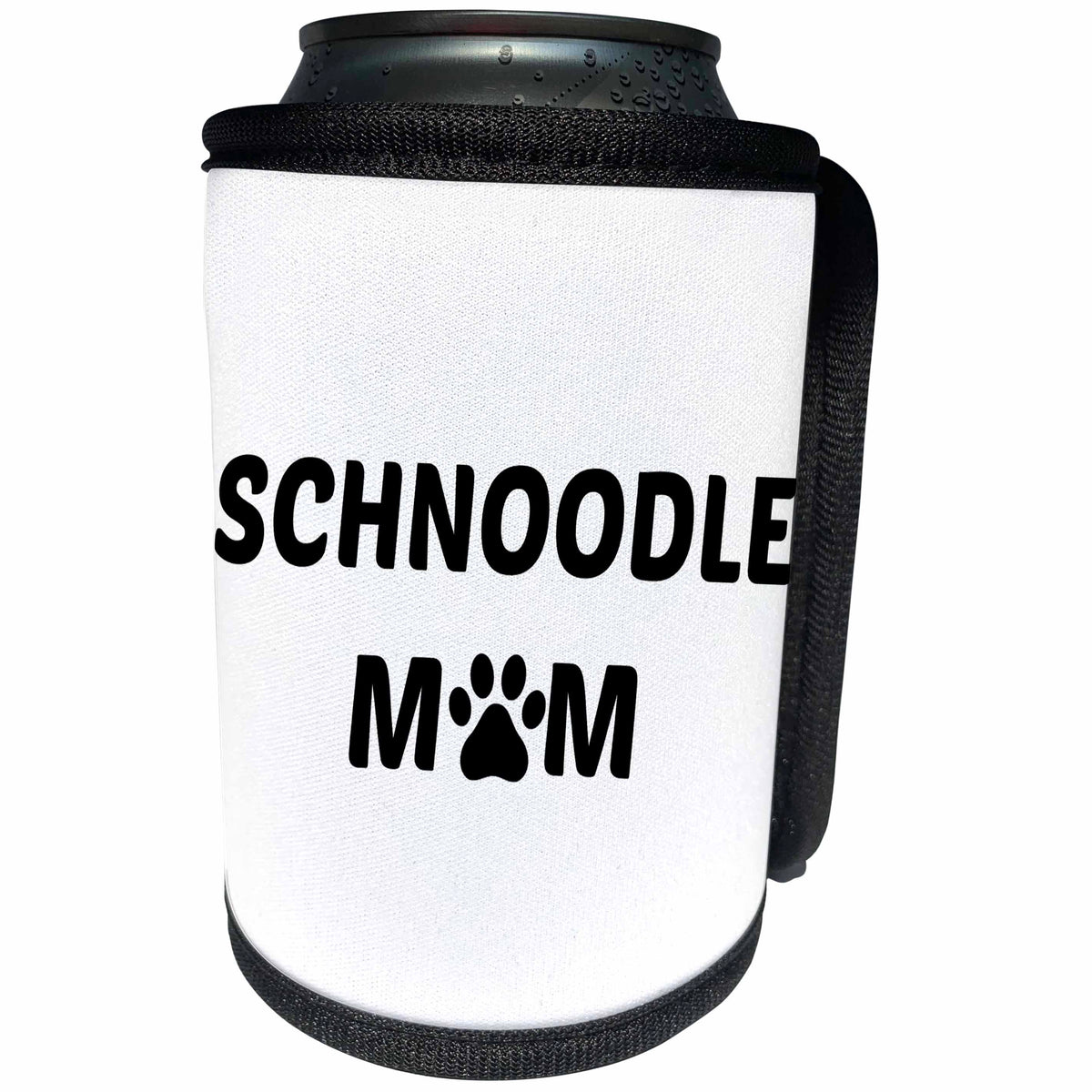 3dRose Xander animal quotes - Schnoodle mom, picture of a paw on a white background - Can Cooler Bottle Wrap (cc_256588)